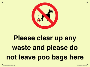 Please clear up any waste and please do not leave poo bags here